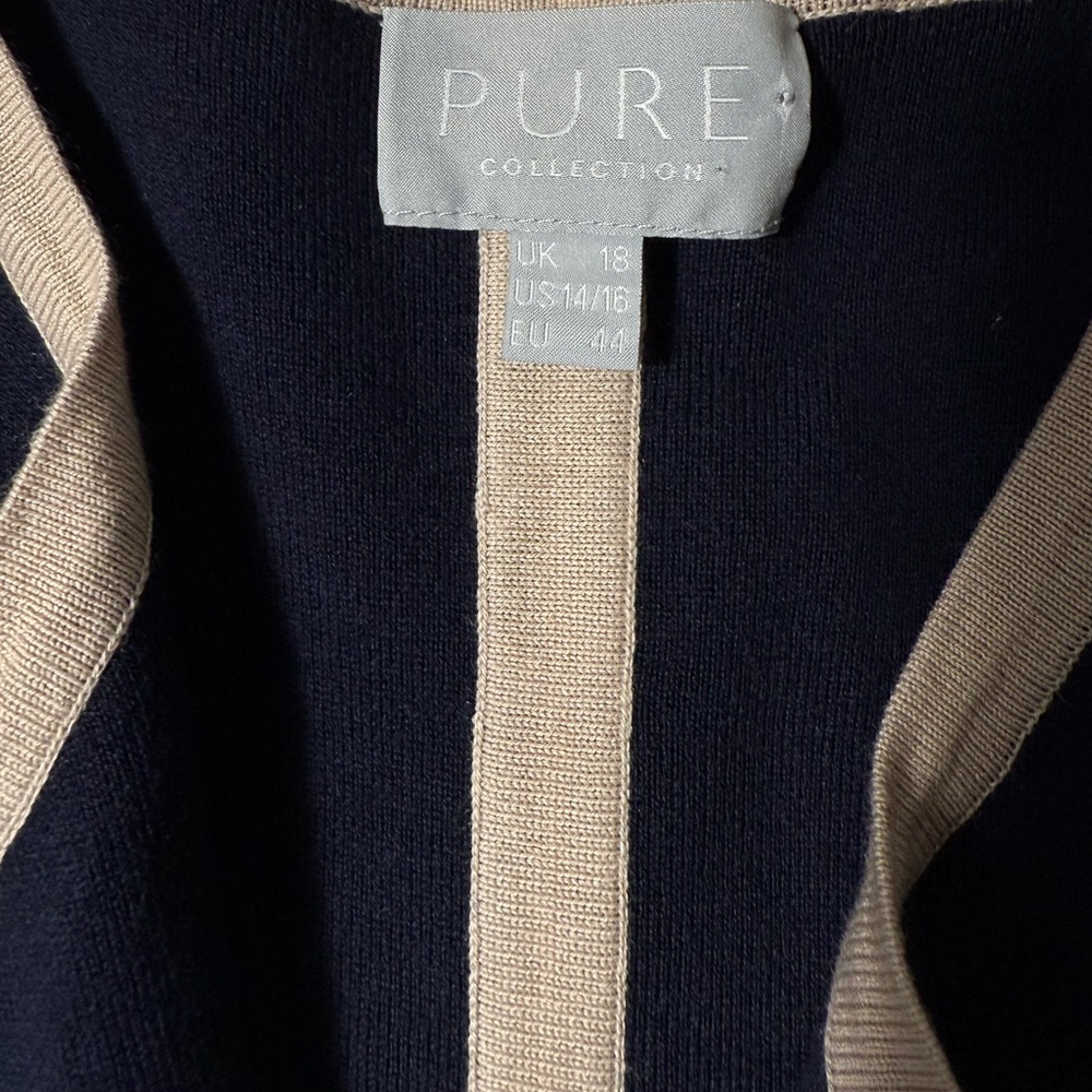 Pure Collection Cashmere Blend Long Swing Cardigan Sweater Womens 14 / 16 NEW - Picture 6 of 8